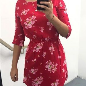 H&M Red Floral Dress
